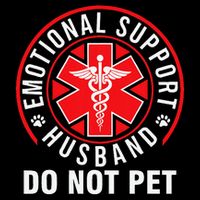 Emotional Support Husband Do Not Pet Funny Quote Sayings Cropped Pullover Crew