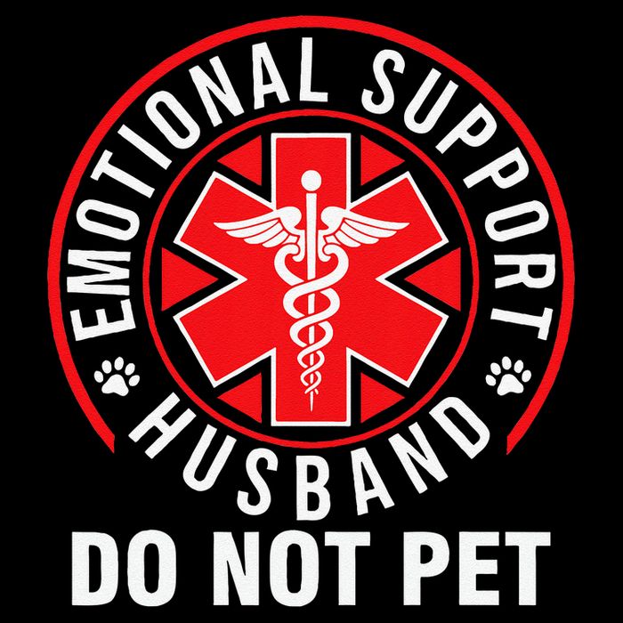 Emotional Support Husband Do Not Pet Funny Quote Sayings Cropped Pullover Crew