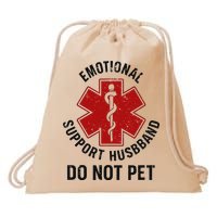 Emotional Support Husband Do Not Pet Drawstring Bag