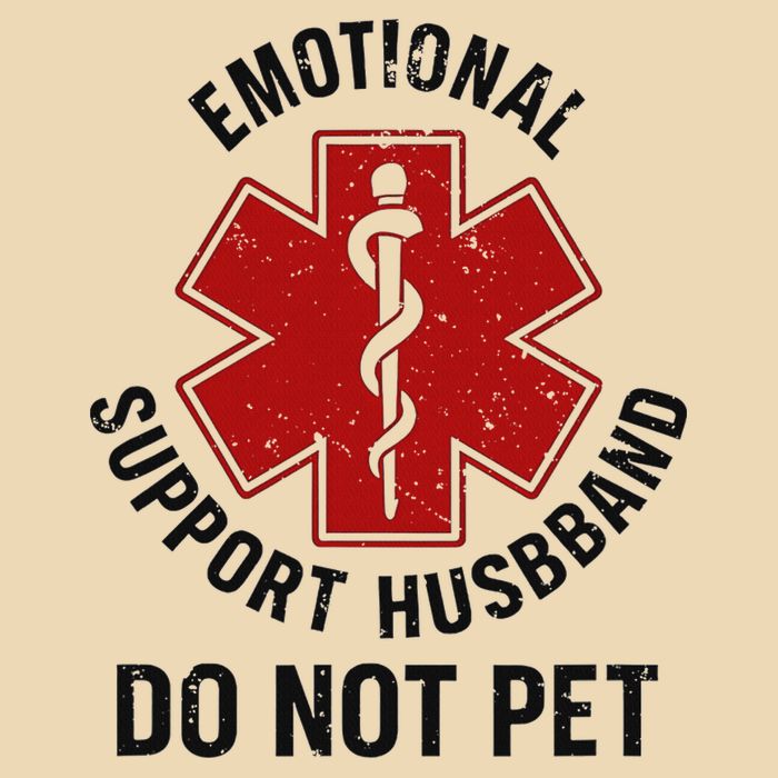 Emotional Support Husband Do Not Pet Drawstring Bag
