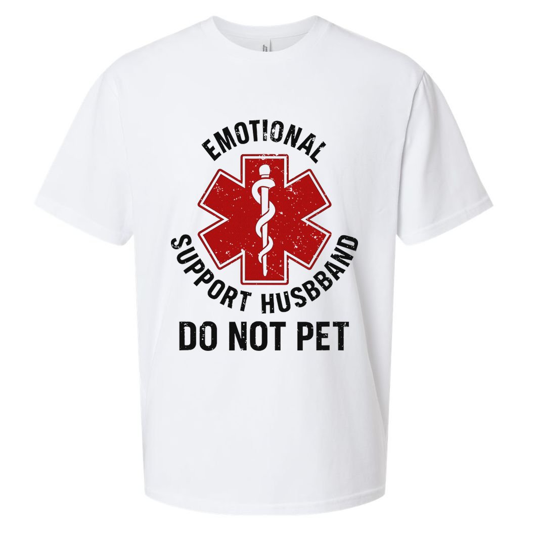Emotional Support Husband Do Not Pet Sueded Cloud Jersey T-Shirt