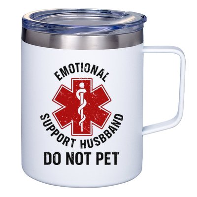 Emotional Support Husband Do Not Pet 12oz Stainless Steel Coffee Mug