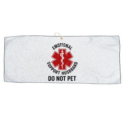 Emotional Support Husband Do Not Pet Large Microfiber Waffle Golf Towel