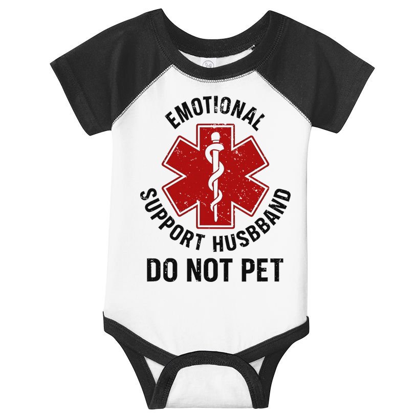 Emotional Support Husband Do Not Pet Infant Baby Jersey Bodysuit