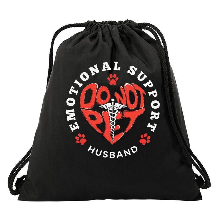 Emotional Support Husband Do Not Pet Best Husband Funny Drawstring Bag