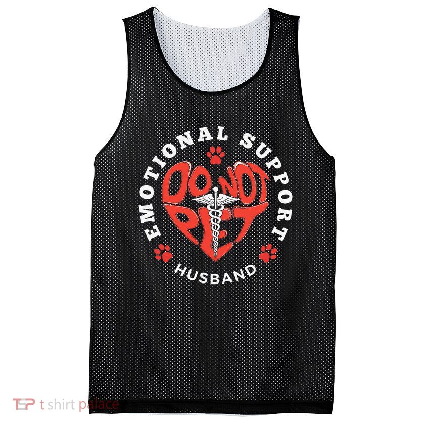 Emotional Support Husband Do Not Pet Best Husband Funny Mesh Reversible Basketball Jersey Tank