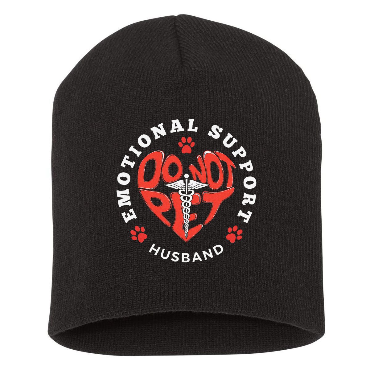 Emotional Support Husband Do Not Pet Best Husband Funny Short Acrylic Beanie
