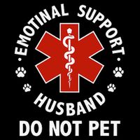 Emotional Support Husband Do Not Pet Funny Drawstring Bag