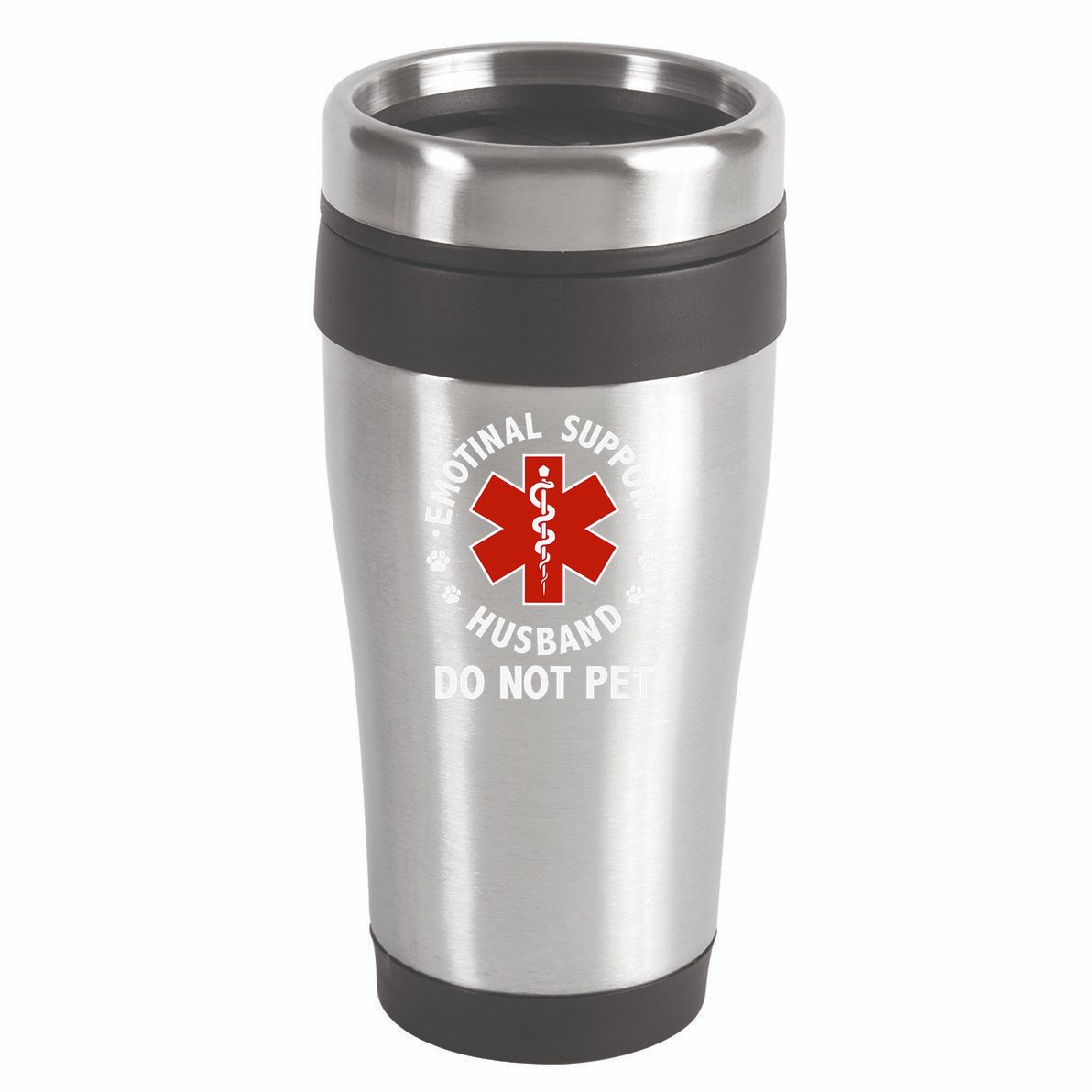 Emotional Support Husband Do Not Pet Funny 16oz Travel Tumbler