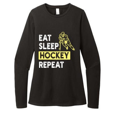 Eat Sleep Hockey Repeat Hockey Lovers Gift Meaningful Gift Womens CVC Long Sleeve Shirt