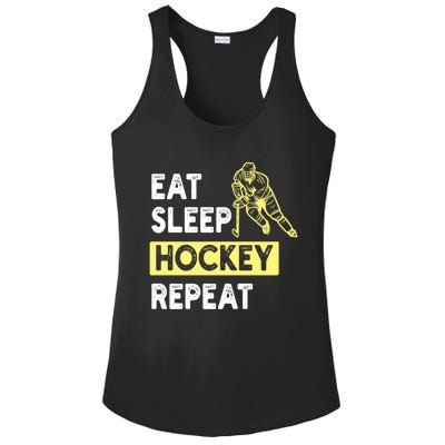 Eat Sleep Hockey Repeat Hockey Lovers Gift Meaningful Gift Ladies PosiCharge Competitor Racerback Tank