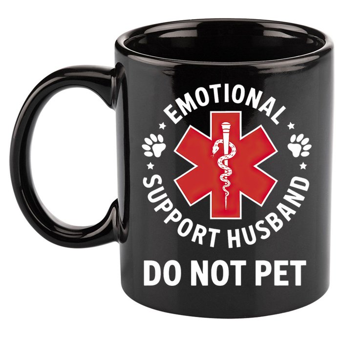 Emotional Support Husband Do Not Pet  11oz C Handle Ceramic Mug