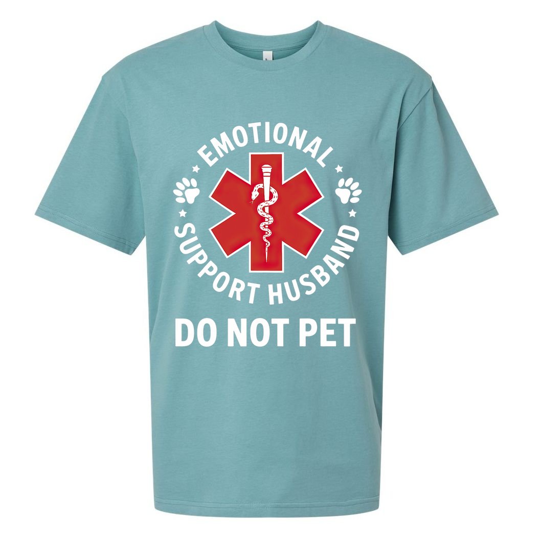 Emotional Support Husband Do Not Pet  Sueded Cloud Jersey T-Shirt