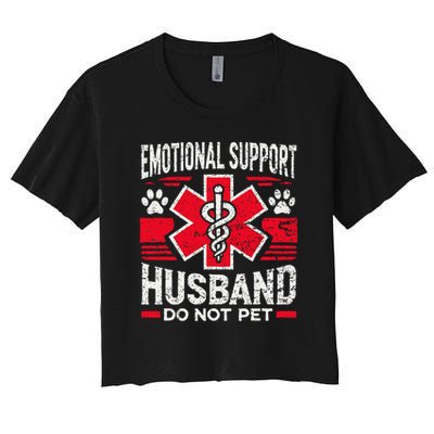 Emotional Support Husband Do Not Pet Vintage Crop Top