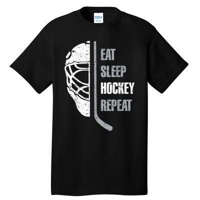 Eat Sleep Hockey Repeat Christmas For Teen Adult Hockey Tall T-Shirt