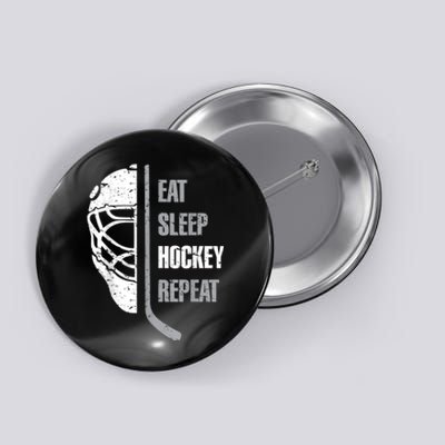 Eat Sleep Hockey Repeat Christmas For Teen Adult Hockey Button