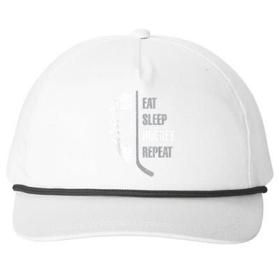 Eat Sleep Hockey Repeat Christmas For Teen Adult Hockey Snapback Five-Panel Rope Hat