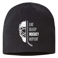 Eat Sleep Hockey Repeat Christmas For Teen Adult Hockey Sustainable Beanie