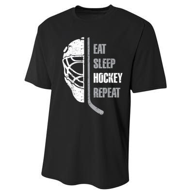 Eat Sleep Hockey Repeat Christmas For Teen Adult Hockey Performance Sprint T-Shirt