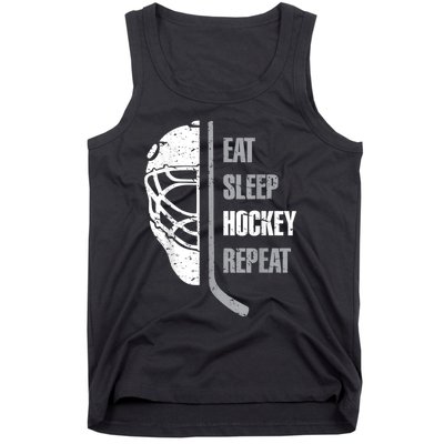 Eat Sleep Hockey Repeat Christmas For Teen Adult Hockey Tank Top