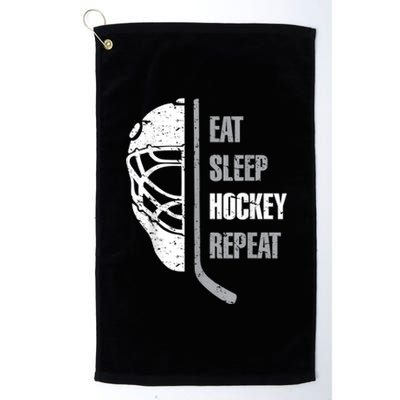 Eat Sleep Hockey Repeat Christmas For Teen Adult Hockey Platinum Collection Golf Towel