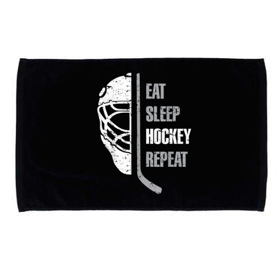 Eat Sleep Hockey Repeat Christmas For Teen Adult Hockey Microfiber Hand Towel