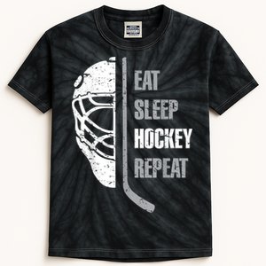 Eat Sleep Hockey Repeat Christmas For Teen Adult Hockey Kids Tie-Dye T-Shirt