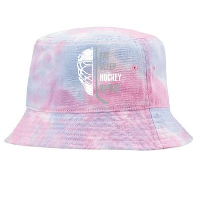 Eat Sleep Hockey Repeat Christmas For Teen Adult Hockey Tie-Dyed Bucket Hat