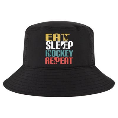 Eat Sleep Hockey Repeafunny Gift Retro Ice Hockey Gift Funny Gift Cool Comfort Performance Bucket Hat