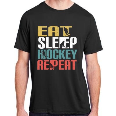 Eat Sleep Hockey Repeafunny Gift Retro Ice Hockey Gift Funny Gift Adult ChromaSoft Performance T-Shirt