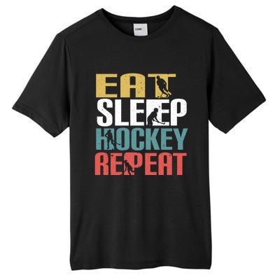 Eat Sleep Hockey Repeafunny Gift Retro Ice Hockey Gift Funny Gift Tall Fusion ChromaSoft Performance T-Shirt