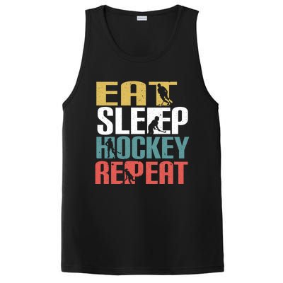 Eat Sleep Hockey Repeafunny Gift Retro Ice Hockey Gift Funny Gift PosiCharge Competitor Tank