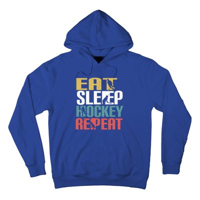 Eat Sleep Hockey Repeafunny Gift Retro Ice Hockey Gift Funny Gift Hoodie