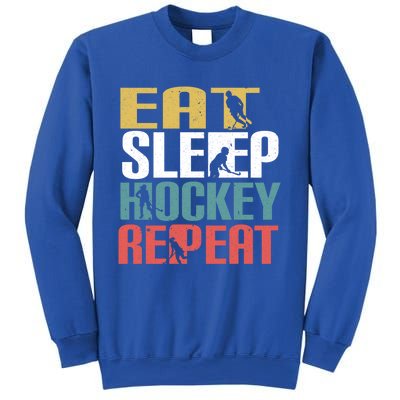 Eat Sleep Hockey Repeafunny Gift Retro Ice Hockey Gift Funny Gift Sweatshirt