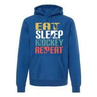 Eat Sleep Hockey Repeafunny Gift Retro Ice Hockey Gift Funny Gift Premium Hoodie