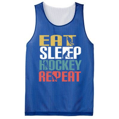 Eat Sleep Hockey Repeafunny Gift Retro Ice Hockey Gift Funny Gift Mesh Reversible Basketball Jersey Tank