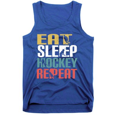 Eat Sleep Hockey Repeafunny Gift Retro Ice Hockey Gift Funny Gift Tank Top