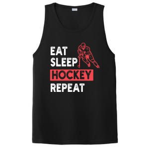 Eat Sleep Hockey Repeat Ice Hockey Lovers Joke Gift Meaningful Gift PosiCharge Competitor Tank