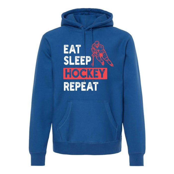 Eat Sleep Hockey Repeat Ice Hockey Lovers Joke Gift Meaningful Gift Premium Hoodie