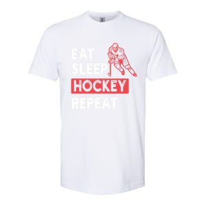 Eat Sleep Hockey Repeat Ice Hockey Lovers Joke Gift Meaningful Gift Softstyle CVC T-Shirt