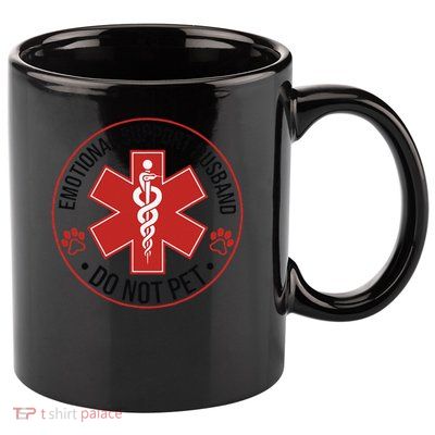 Emotional Support Husband Do Not Pet 11oz C Handle Ceramic Mug