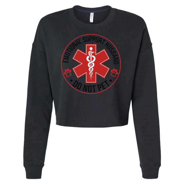 Emotional Support Husband Do Not Pet Cropped Pullover Crew