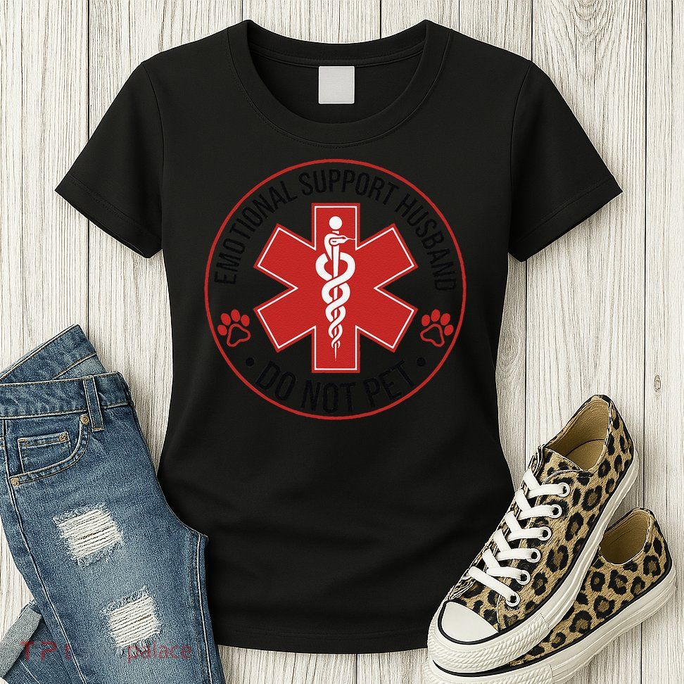 Emotional Support Husband Do Not Pet Womens T-Shirt