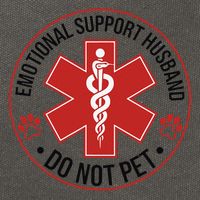 Emotional Support Husband Do Not Pet Cotton Canvas Backpack