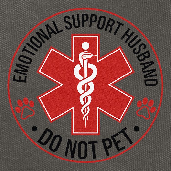 Emotional Support Husband Do Not Pet Cotton Canvas Backpack