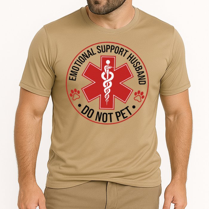 Emotional Support Husband Do Not Pet Cooling Performance Crew T-Shirt