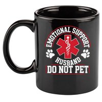Emotional Support Husband Do Not Pet 11oz C Handle Ceramic Mug