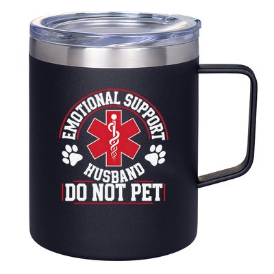 Emotional Support Husband Do Not Pet 12oz Stainless Steel Coffee Mug
