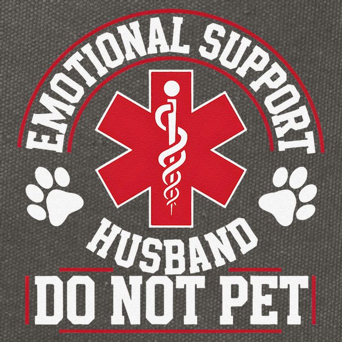 Emotional Support Husband Do Not Pet Cotton Canvas Backpack