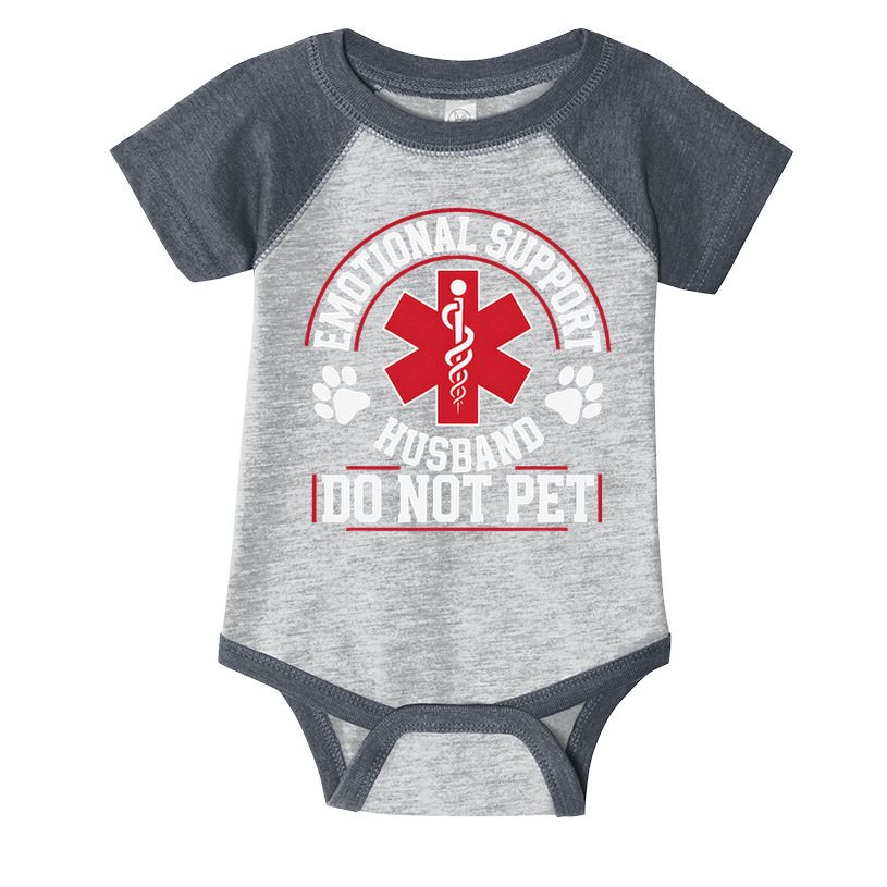 Emotional Support Husband Do Not Pet Infant Baby Jersey Bodysuit